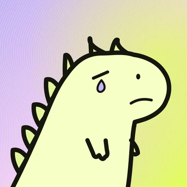 #083 · Tiny rex · Teary · Lemon & lilac