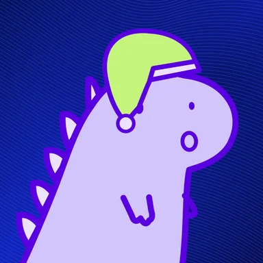 #092 · Tiny rex · Surprised · Ultra violet · Nightcap