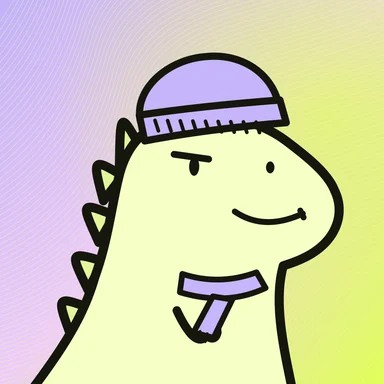 #096 · Soft spikes · Smug · Lemon & lilac · Beanie & scarf