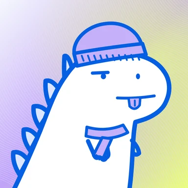 #104 · Tiny rex · Goofy · Cloud swirl · Beanie & scarf