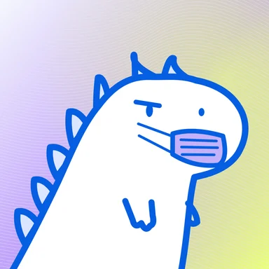 #176 · Tiny rex · Smug · Cloud swirl · Face mask