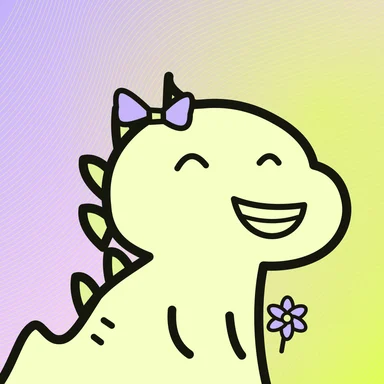 #189 · Bright eyes · Laughing · Lemon & lilac · Bow & flower