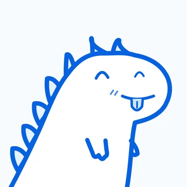 #218 · Tiny rex · Happy arches / Tongue out · Original blue