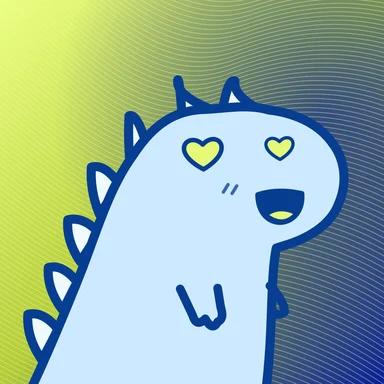 #283 · Tiny rex · Heart eyes / Open laugh · Ice & acid