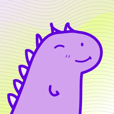 #305 · Tiny rex · Cheeky wink · Lilac daydream