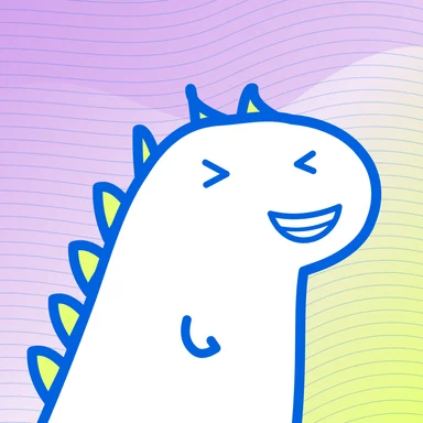 #329 · Tiny rex · Happy squint · Cloud pop