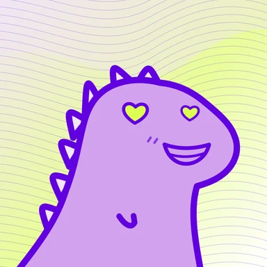 #396 · Soft spikes · Heart-eyed grin · Lilac daydream